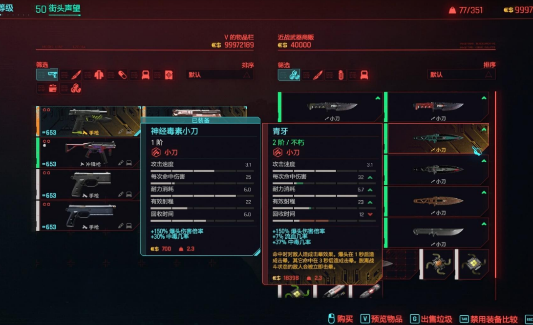 赛博朋克2077武器交易什么作用