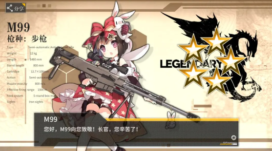 少女前线m99值得练吗