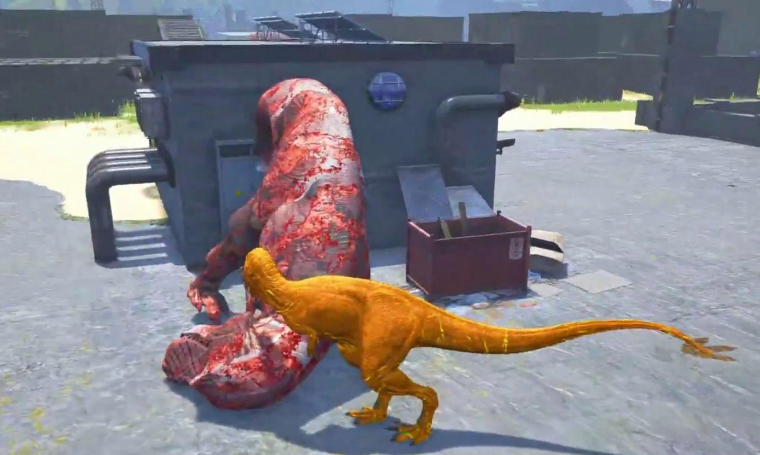 恐龙岛怎么叼着食物走的呢