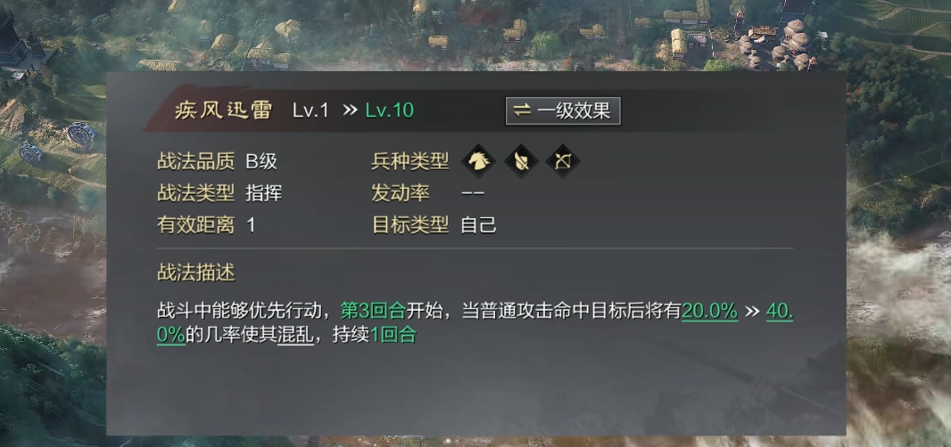 率土之滨迅雷疾风搭配什么技能