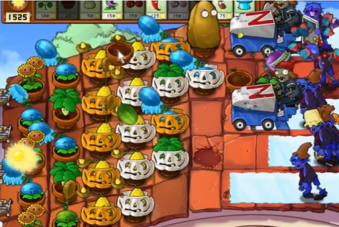 植物大战僵尸无尽模式怎么布阵屋顶