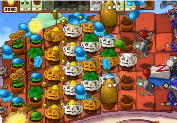 植物大战僵尸无尽模式怎么布阵屋顶