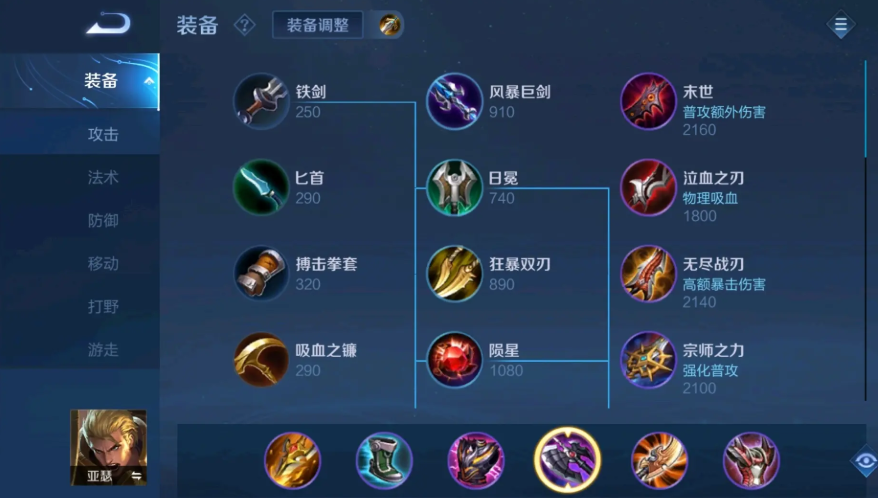 王者荣耀亚瑟打野后期怎么出装